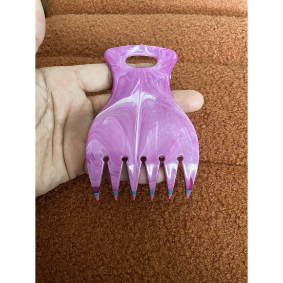 USA Mebco 90s Hair Feather Bear Claw Double Dipped Combs Teal Pink Swirl Purple - Picture 11 of 16